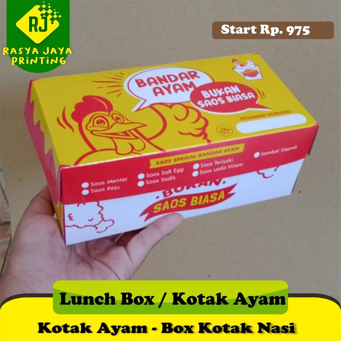 Gambar Box Ayam / Kotak Fried Chicken / Kotak Ayam / Lunch Box / Box Custom dari Rasya Jaya Printing undefined Tokopedia