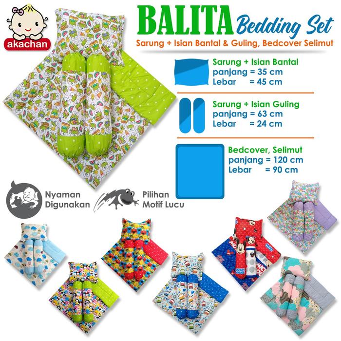 Gambar BALITA Bedding SET Bed Set Toddler Bedcover Selimut Tidur Akachan - Motif By Chat dari Little Diva_NEW undefined Tokopedia