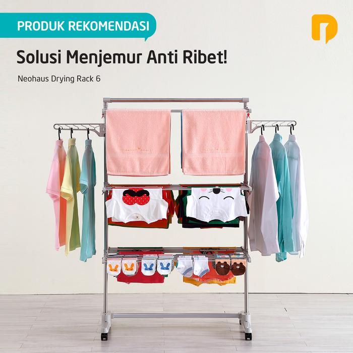 Gambar Jemuran Baju Serbaguna Stainless Steel Neohaus Laundry Rack 5 Shelves - rack 6 dari Apo Bae Adoo undefined Tokopedia