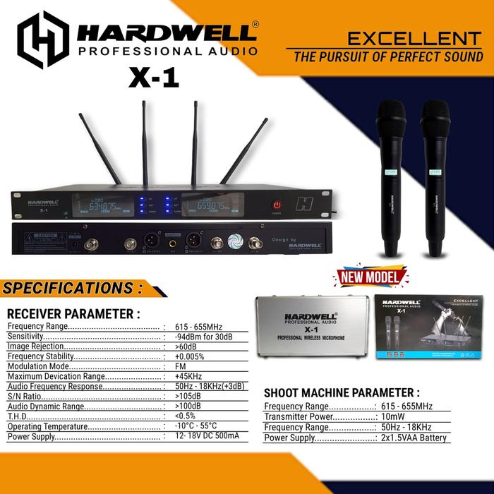 Gambar Mic Wireless Hardwell X1 Multi Channel Microphone - Hitam dari Audio Online Shop undefined Tokopedia