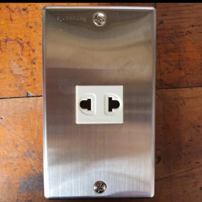 Gambar stop kotak ganda seri panasonic stainless stainles besi inbow - 1 BUAH STOP dari wewe electric undefined Tokopedia