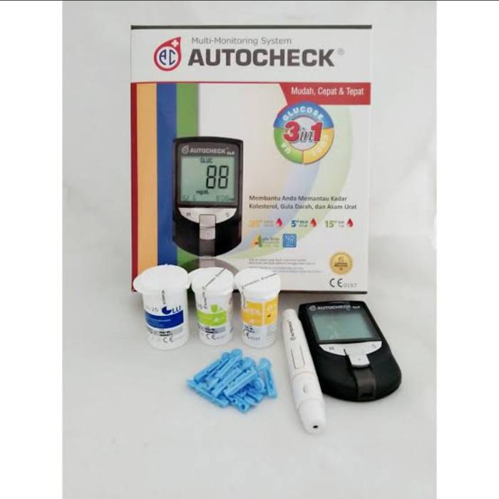 Gambar Alat Tes Gula Darah Kolesterol dan Asam Urat Autocheck 3in1 dari CV Medical Center undefined Tokopedia