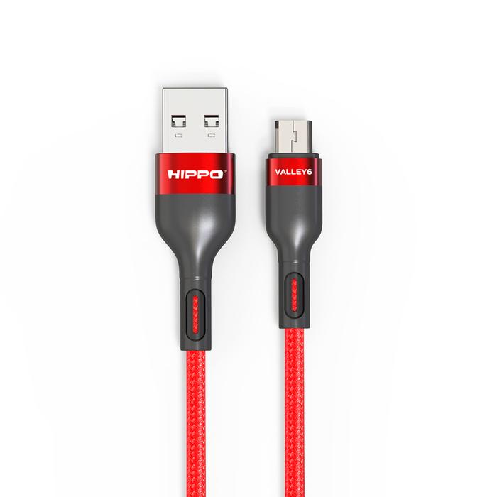 Gambar Hippo Valley 6 Kabel data Micro USB 100cm Quick Fast Charging - Red dari Hippo Official Store undefined Tokopedia