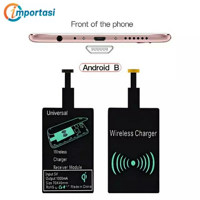 Gambar Qi Receiver Modul Wireless Charger Phone Charging Micro USB & Type C - Micro USB Revrs dari Importasi undefined Tokopedia