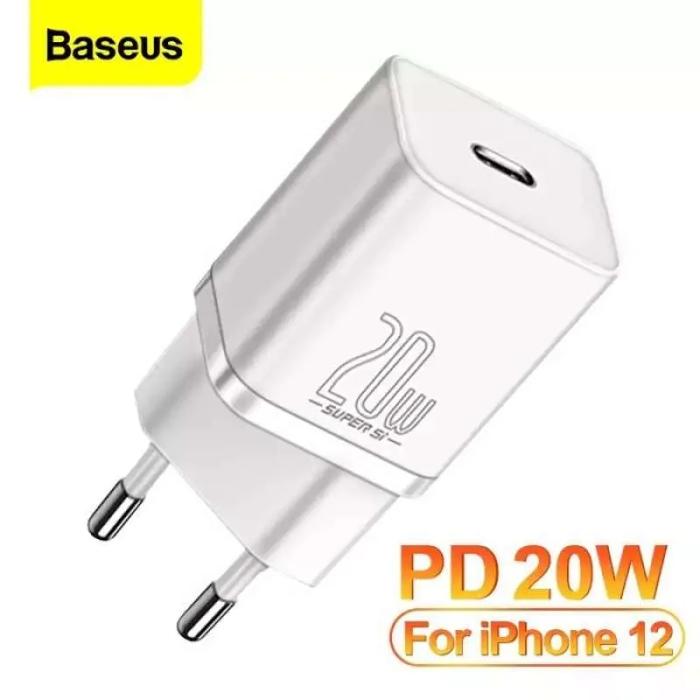 Gambar KEPALA CHARGER TYPE C PD BASEUS QUICK CHARGER 20W IPHONE 12 PRO/MAX - Putih dari D&D-oLshop undefined Tokopedia