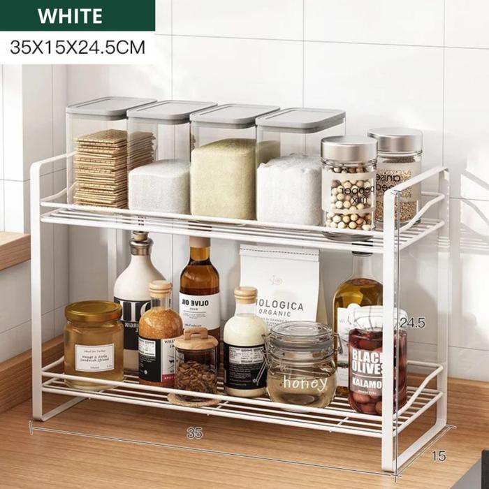 Gambar Rak bumbu dapur serbaguna Rak bumbu 2susun Rak bumbu aestetic - Putih dari Alfa kichen undefined Tokopedia