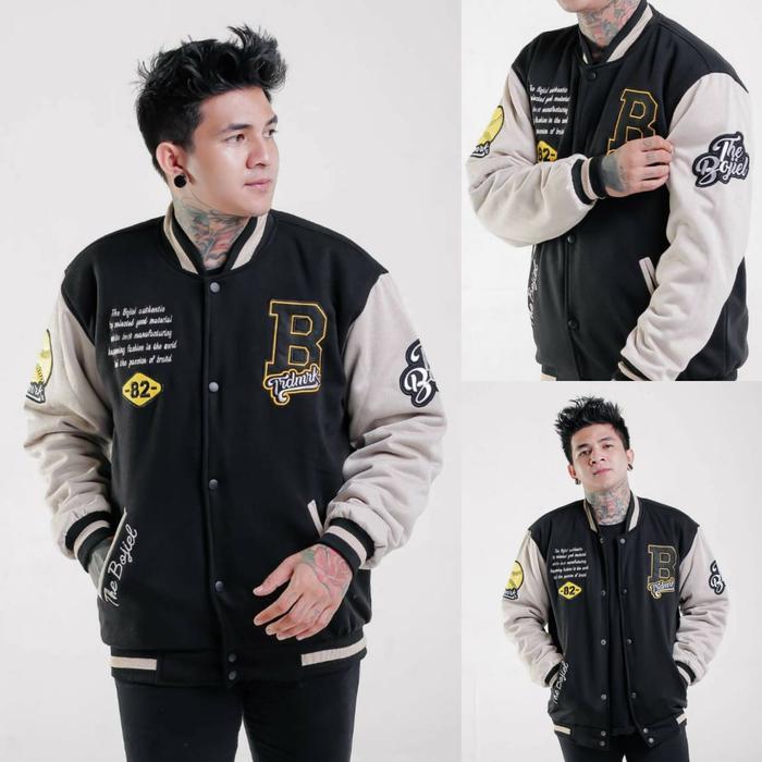 Gambar VARSITY KANJI JAKET PRIA SALVIO HEXIA ORIGINAL - hitam cream bjl, XL dari rlks apparel undefined Tokopedia