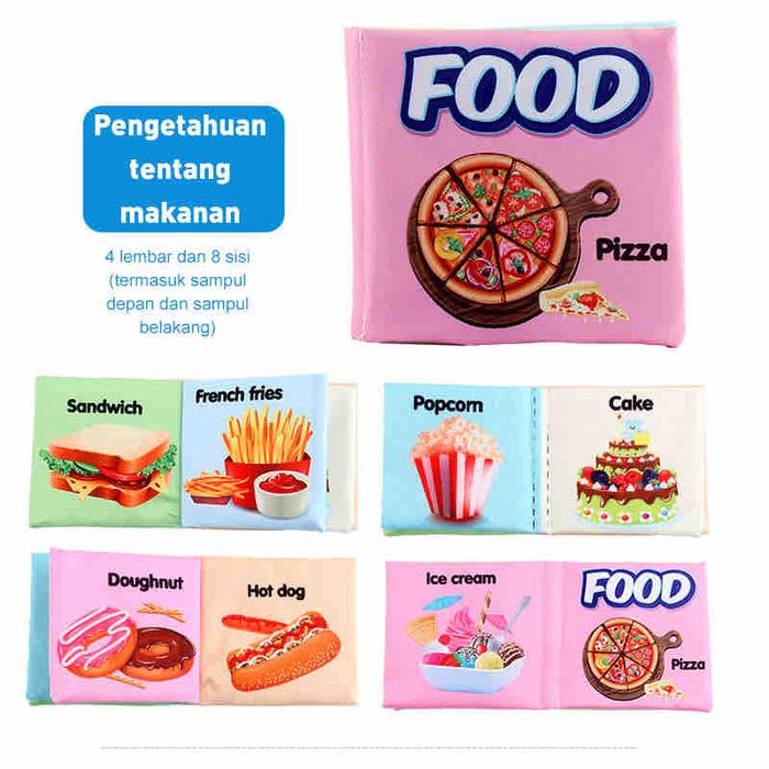 Gambar Buku Kain Bayi - Buku Bantal Bayi Buku Soft Book Interaktif - Makanan dari Paya Toys undefined Tokopedia