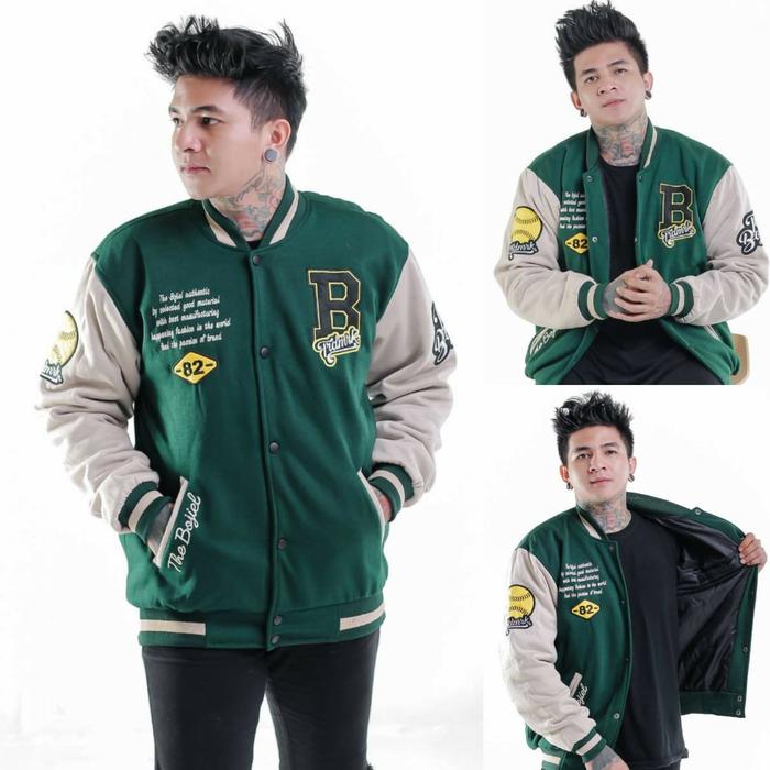 Gambar VARSITY KANJI JAKET PRIA SALVIO HEXIA ORIGINAL - hijau cream bjl, XL dari rlks apparel undefined Tokopedia