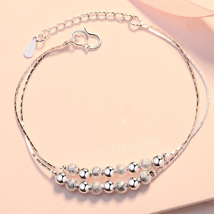 Gambar Gelang Tangan Wanita Gelang Perak Titanium Bracelet Silver Multilayer - GT006 dari XYZ Fashion Store undefined Tokopedia