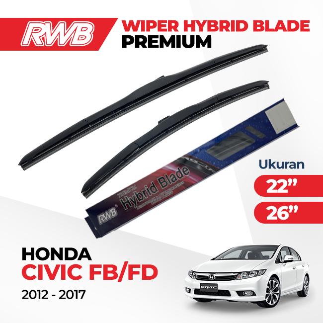 Gambar Wiper Mobil Honda Civic FB & FD (2012-2017) Sepasang - WIPER HYBRID dari OTOPART.id Aksesoris Mobil undefined Tokopedia