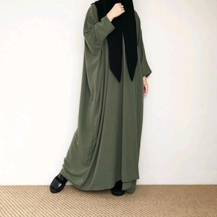 Gambar ABAYA BASIC - ABAYA OLIVE dari lapak Si Bubu undefined Tokopedia