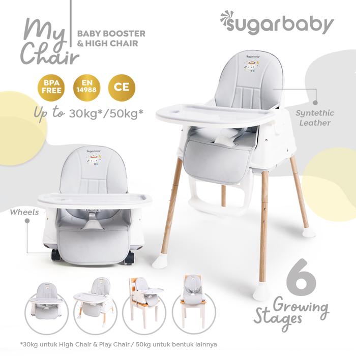 Gambar Sugarbaby My Chair (Baby Booster & High Chair) : 6 Growing Stages Empuk Kursi - Abu-abu dari Sugarbaby.co.id undefined Tokopedia