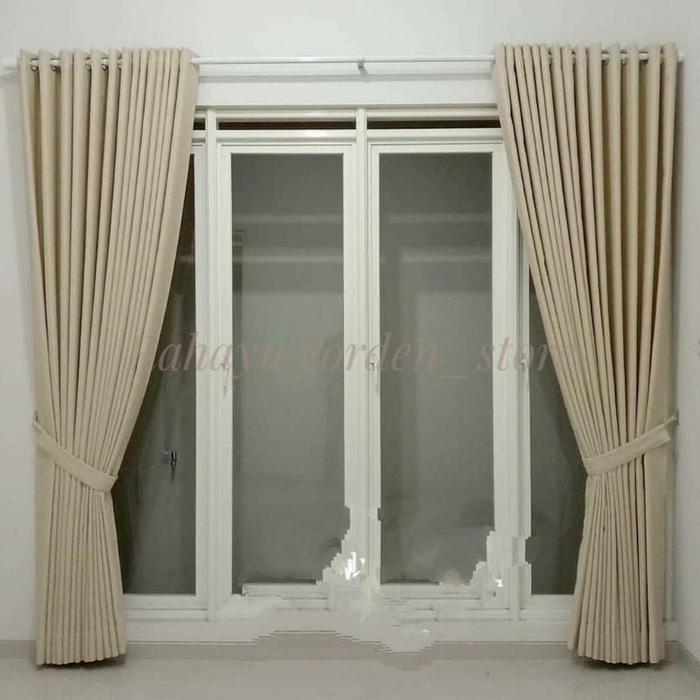 Gambar Gorden Blackout Ukuran Jumbo L 310 x T 270 Hordeng Jendela pintu besar - Cream, L. 280 x T. 260 dari Rahayu gorden store undefined Tokopedia