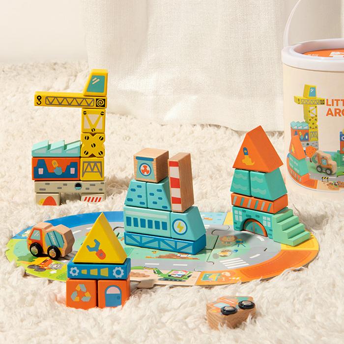 Gambar Mideer Little Architects Wooden Blocks Creative Play Mainan Edukasi dari Smartkids Playtime undefined Tokopedia