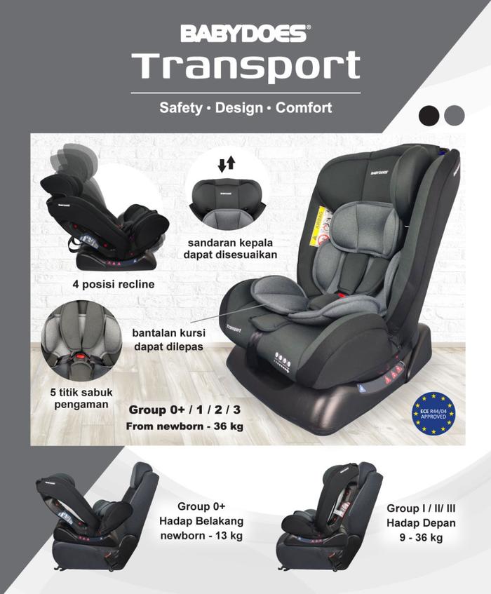 Gambar Carseat Babydoes Transport / Kursi Mobil Bayi - Mid grey, Bubble dari ModernMoms undefined Tokopedia