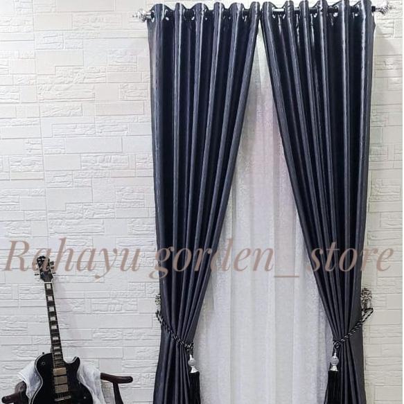 Gambar Gorden Polos Minimalis Blackout Glossy L 140 x T 230 Gorden Import - abu tua, L. 140 x T. 150 dari Rahayu gorden store undefined Tokopedia