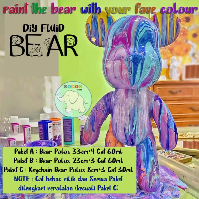 Gambar Diy Fluid Creative Bear 23cm Mainan Kreatif Anak Cat Patung Brickbear dari Derta Karya undefined Tokopedia