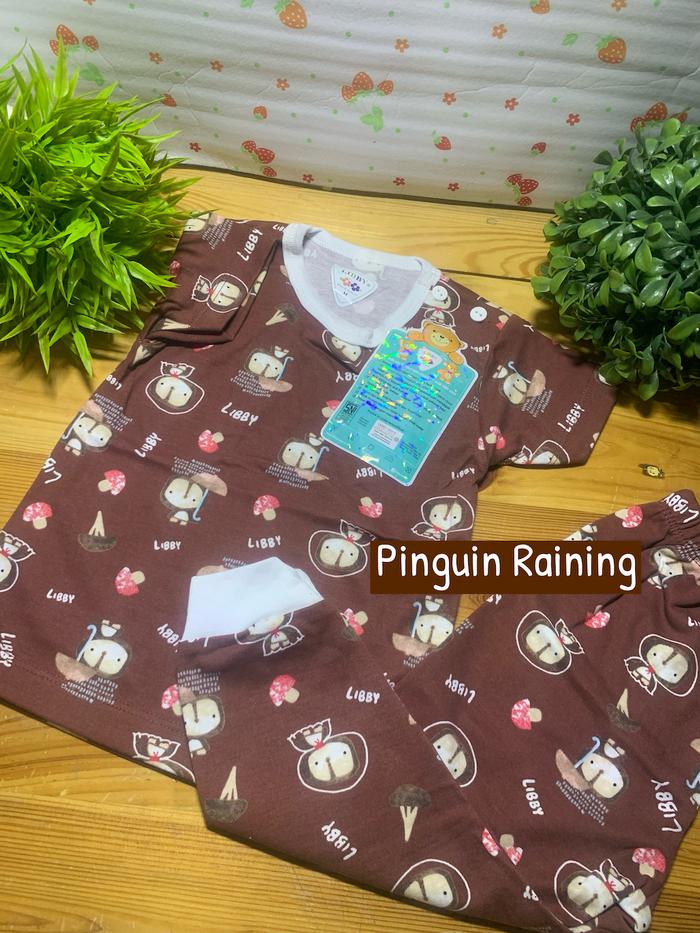 Gambar LIBBY - Size LL - Lengan Pendek Celana Panjang - Pinguin Raining dari Little Dino Baby Shop_NEW undefined Tokopedia