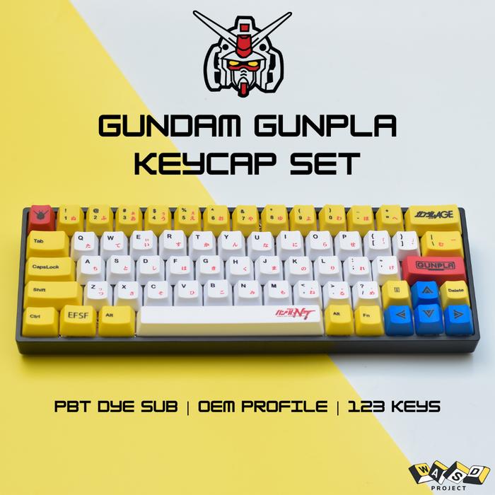 Gambar GUNDAM GUNPLA Keycap Set | PBT Dye Sub | OEM Profile | 123 Keys dari WASD Project undefined Tokopedia