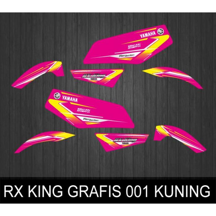Gambar stiker striping RX KING GRAFIS 001 kuning - pink dari Khstriping undefined Tokopedia