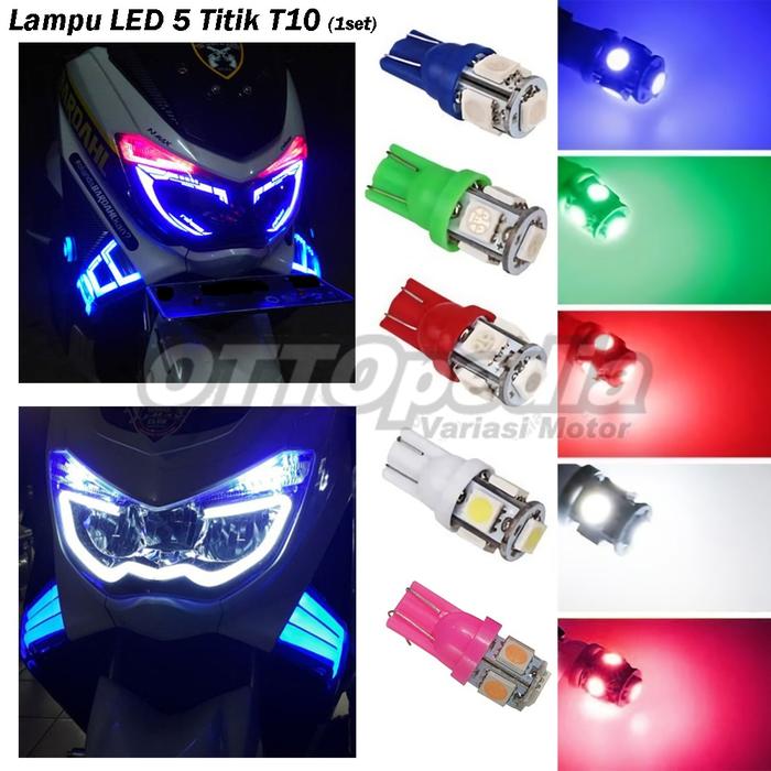 Gambar Lampu Sein Senja LED T10 Jely Flash Kedip Remote NMAX Aerox Vario Beat - 5 Titik Merah dari OTTOPEDIA undefined Tokopedia