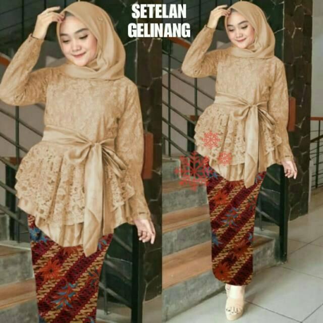 Gambar SET GELINANG/KEBAYA BRUKAT FURING/SETELAN KEBAYA MODERN/WISUDA - Mocca, XL (64-75kg) dari Ns Fashions undefined Tokopedia