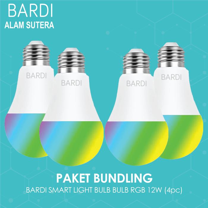 Gambar Paket 4pcs Bardi Smart LIGHT BULB RGB WW 12W Wifi - Bola Lampu RGBWW dari Bardi Alam Sutera undefined Tokopedia