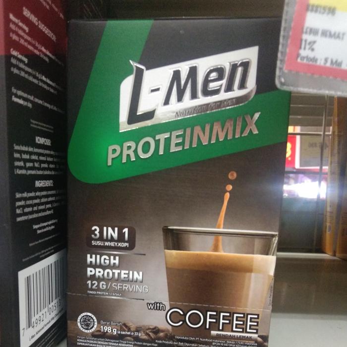 Gambar susu L-men 3 in 1 high protein with coffee 198 gram dari wrxshop undefined Tokopedia