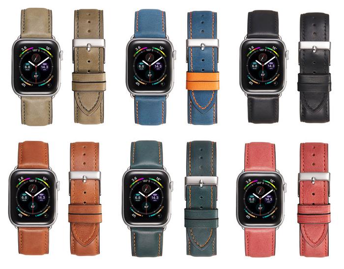 Strap iWatch Apple Watch SE Kulit Genuine Leather Band  Blue, 38/40/41mm