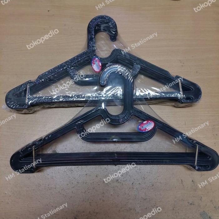 Gambar Gantungan Baju Laundry Hitam (1 Lusin) / Hanger Warna Panda - Hitam Lovenia dari HM Stationary undefined Tokopedia
