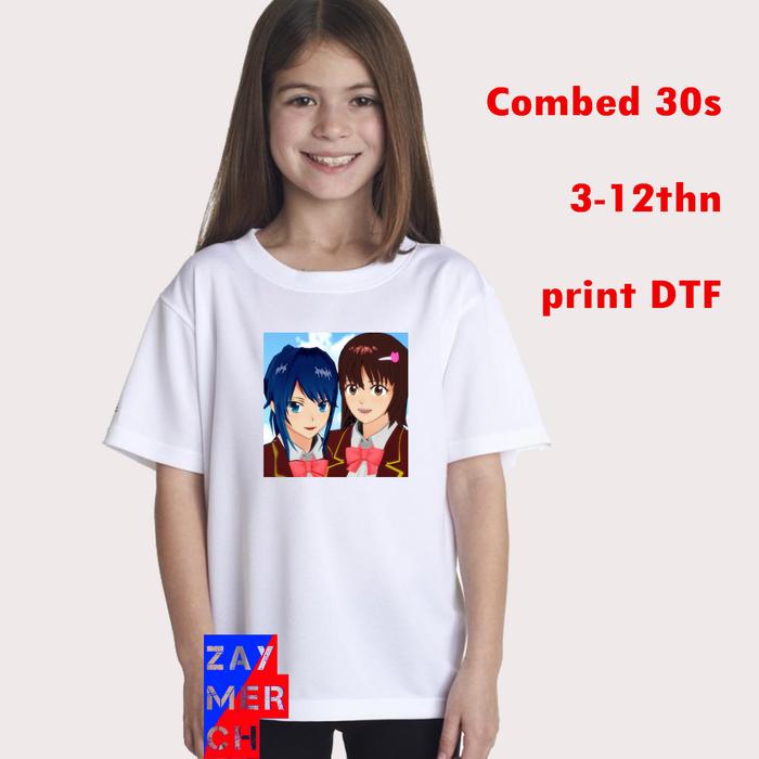 Gambar BAJU KAOS ANAK SAKURA SCHOOL SIMULATOR KARTUN ANIMASI - Putih, S dari zaymerch_NEW undefined Tokopedia