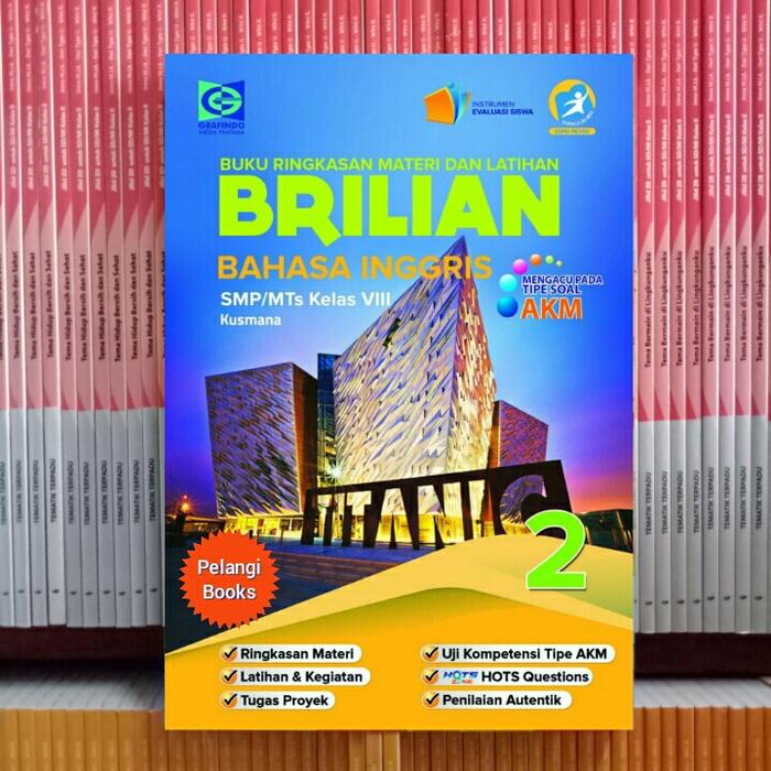 Gambar BUKU BRILIAN AKM BAHASA INGGRIS SMP/MTS KELAS 7 8 9 REVISI K13N - Kelas 8 dari Pelangi Books undefined Tokopedia