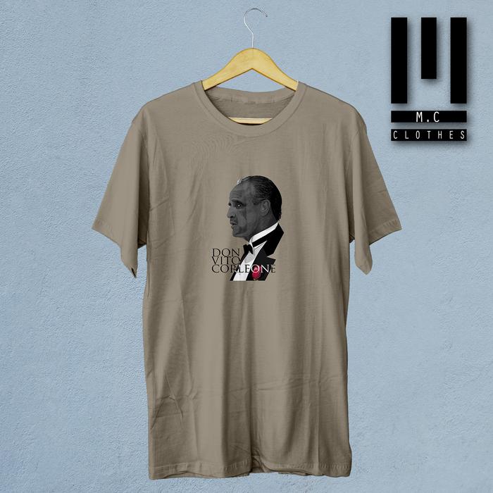Gambar Kaos Baju The God Father Don vito corleone tshirt bahan katun combed - Cokelat, L dari McClothes undefined Tokopedia