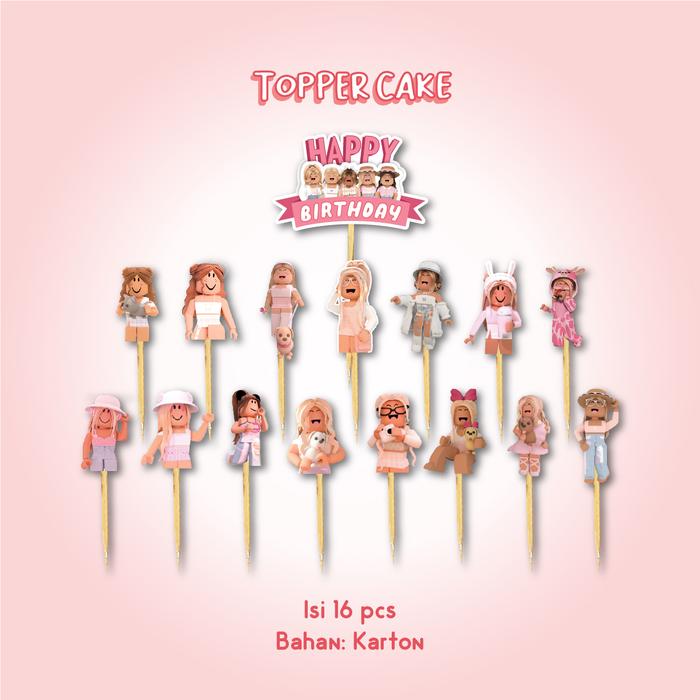 Gambar KARTU UNDANGAN ULTAH ROBLOX HBD HAPPY BIRTHDAY INVITATION ULANG TAHUN - TOPPER GIRL dari Scarllet Party undefined Tokopedia