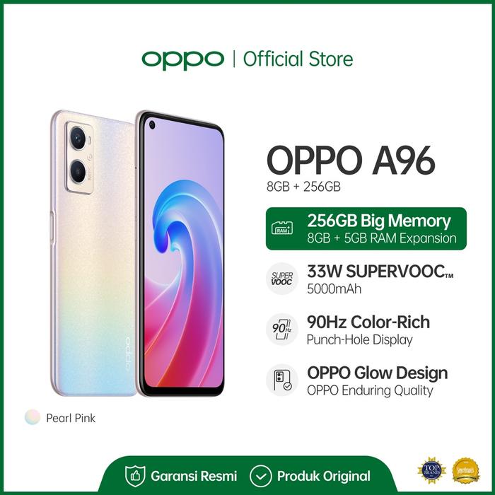 Gambar OPPO A96 ram 8/256 new resmi - Merah Muda dari Andiphonecell undefined Tokopedia