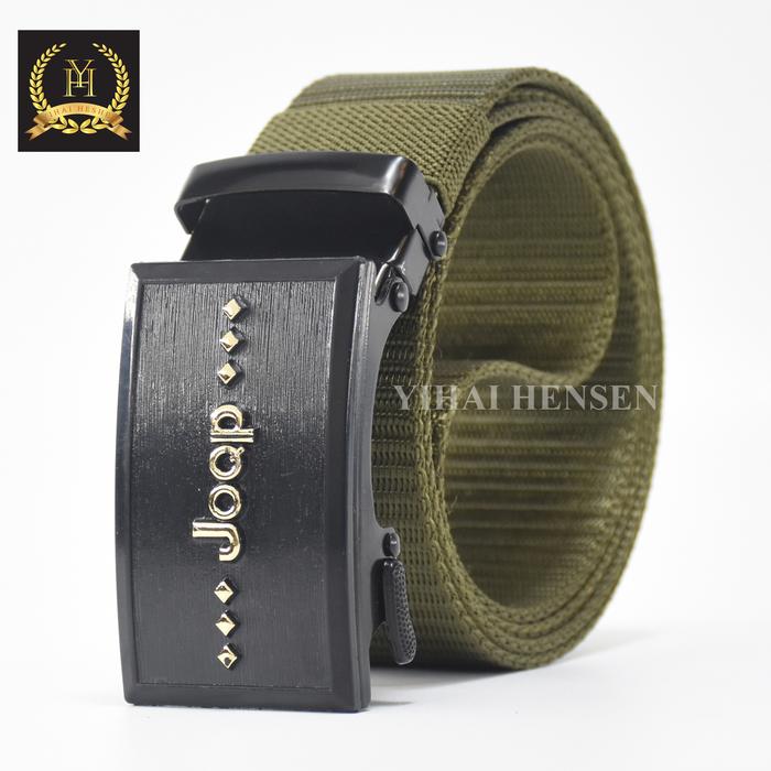 Gambar Ikat Pinggang Pria Canvas Nylon Sabuk Pria Nylon Kanvas Kepala Besi - Hijau dari Yihaiheshengg undefined Tokopedia