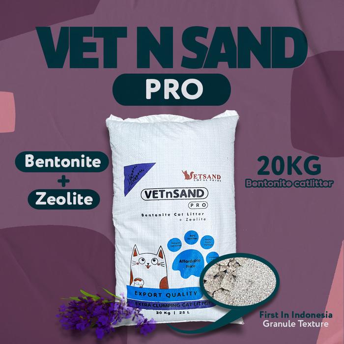 Gambar Vetsand PRO Pasir Kucing Gumpal bentonite 20kg Wangi murah top murah - LAVENDER 20KG dari Local.Petshop undefined Tokopedia