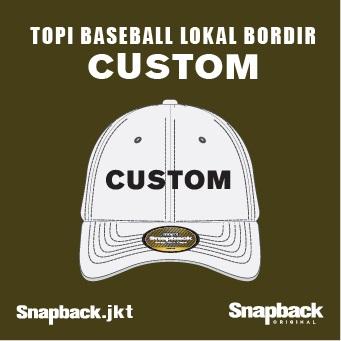 Gambar Topi baseball lokal bordir snapback Custom - Flat, Depan + Samping dari snapback undefined Tokopedia