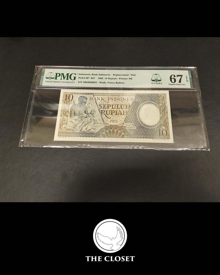 Gambar Uang Kuno 10 Rupiah Tahun 1963 PMG 67 - Replacement dari The Closet Tokopedia undefined Tokopedia