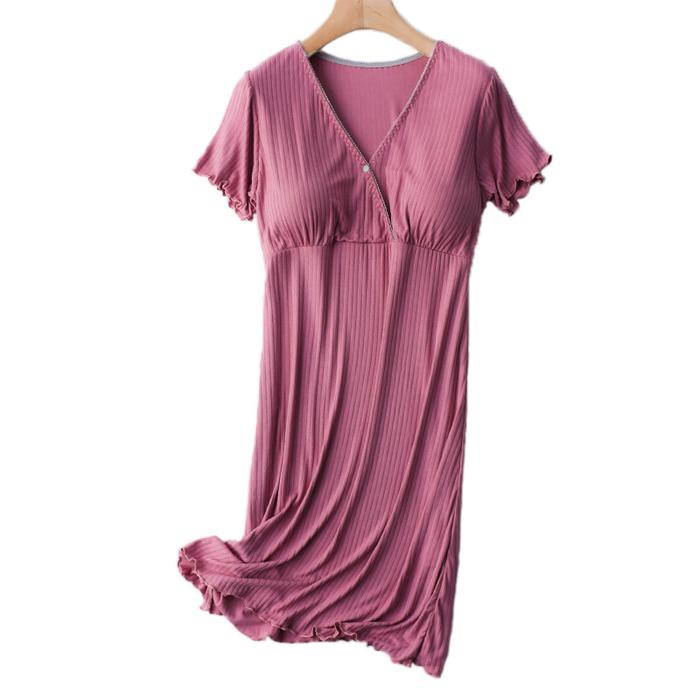 Gambar Eve Maternity Baju Hamill Dress Knit Menyusui Nyaman IDM121 - PINK dari Eve Maternity Store undefined Tokopedia