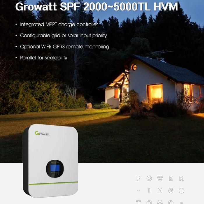 Growatt Hybrid Offgrid 24v 3000Watt SPF3000TL HVM-24 With Shine Wifi - SPF 3000TL HVm