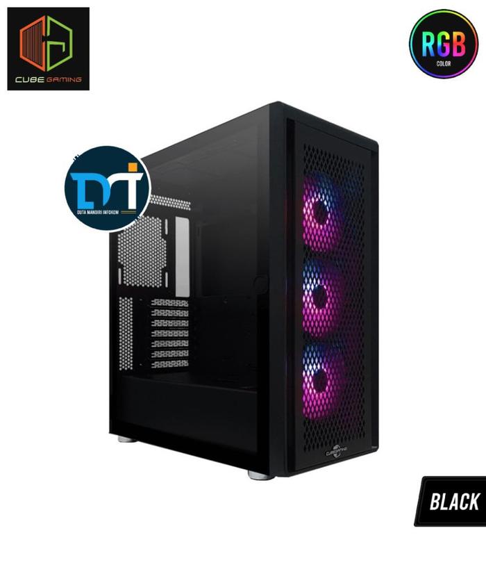 Gambar Cube Gaming STALLA - Tempered Glass Mid-Tower ATX Gaming Case - Black Edition dari Duta Mandiri Infokom undefined Tokopedia