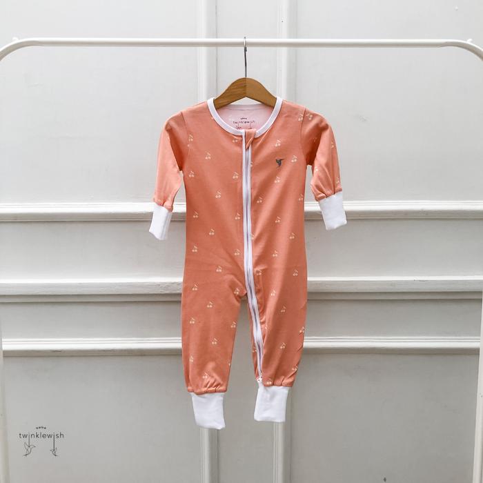 Gambar TwinklewishZipper Sleepsuit 100% Anti-Bacterial Cotton Baju Tidur Anak - Cherry, 0-3 dari Twinklewish undefined Tokopedia
