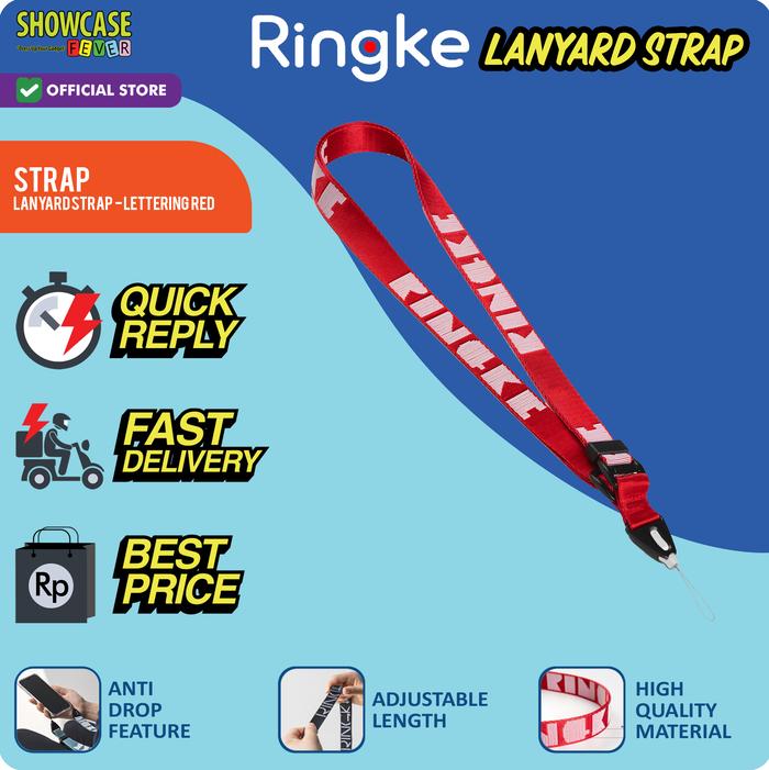 Gambar Ringke Compatible For Shoulder Strap Tali lanyard Gadget Camera Handphone Nylon - L-Red dari ShowcaseFever undefined Tokopedia