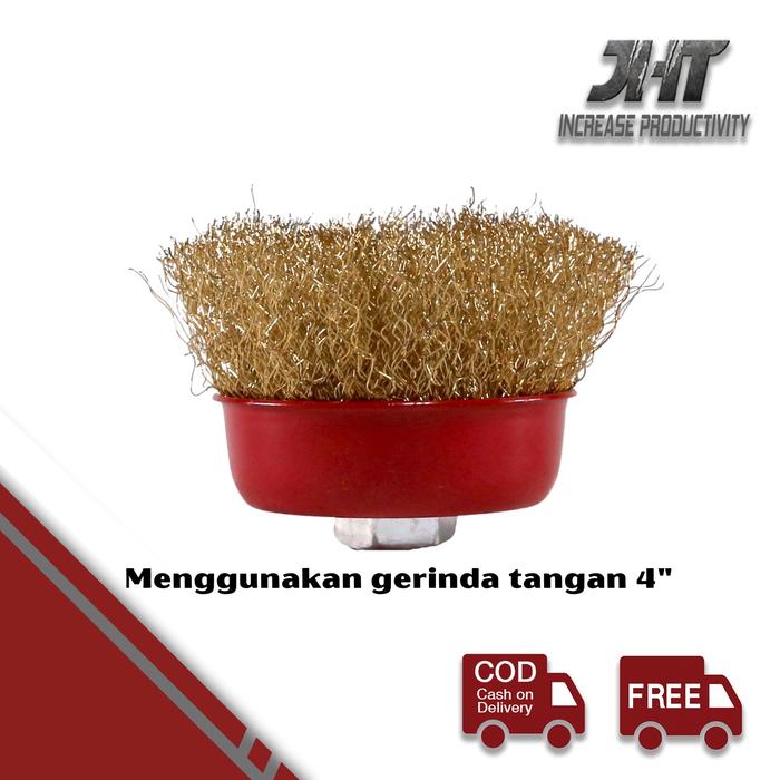 Gambar JHT Sikat Mangkok Sikat Kawat Mata Gerinda Wire Cup Brush 3" - Kawat Lurus dari MST TOOLS undefined Tokopedia
