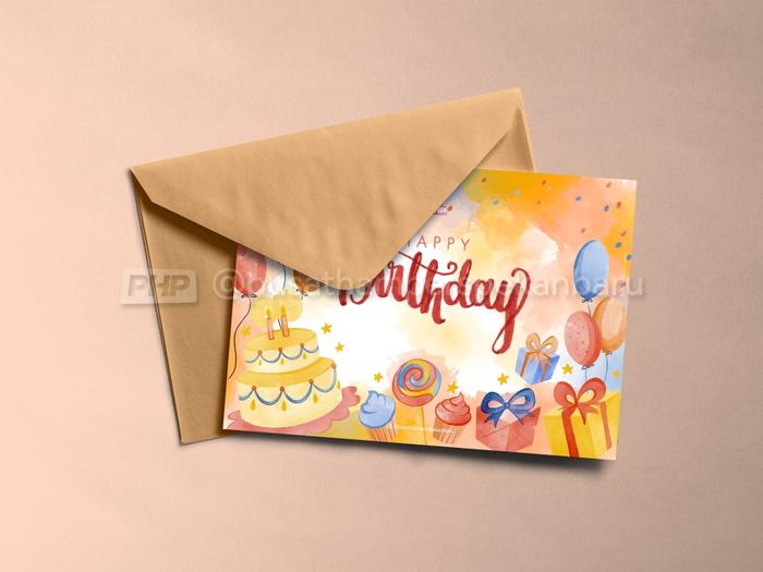 Gambar Greeting Card / Kartu Ucapan Parsel & Hampers - Birthday Series - Birthday D, Handwriting dari Pusat Hampers Pekanbaru undefined Tokopedia