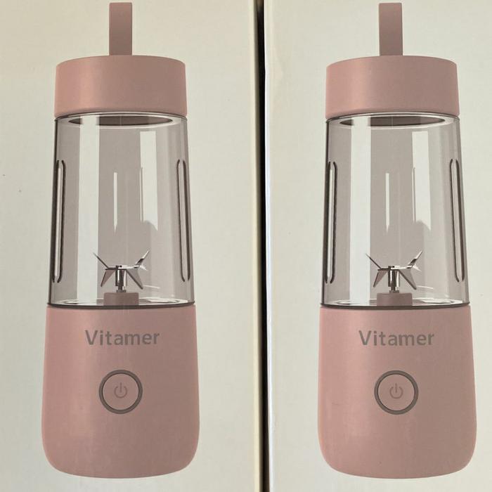Gambar VITAMER BLENDER PORTABLE 350ML ORIGINAL Blender Juice mini USB 4 mata - Merah Muda dari tO - On undefined Tokopedia