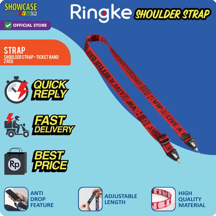 Gambar Ringke Compatible For Shoulder Strap Tali lanyard Gadget Camera Handphone Nylon - S-Ticket2Red dari ShowcaseFever undefined Tokopedia