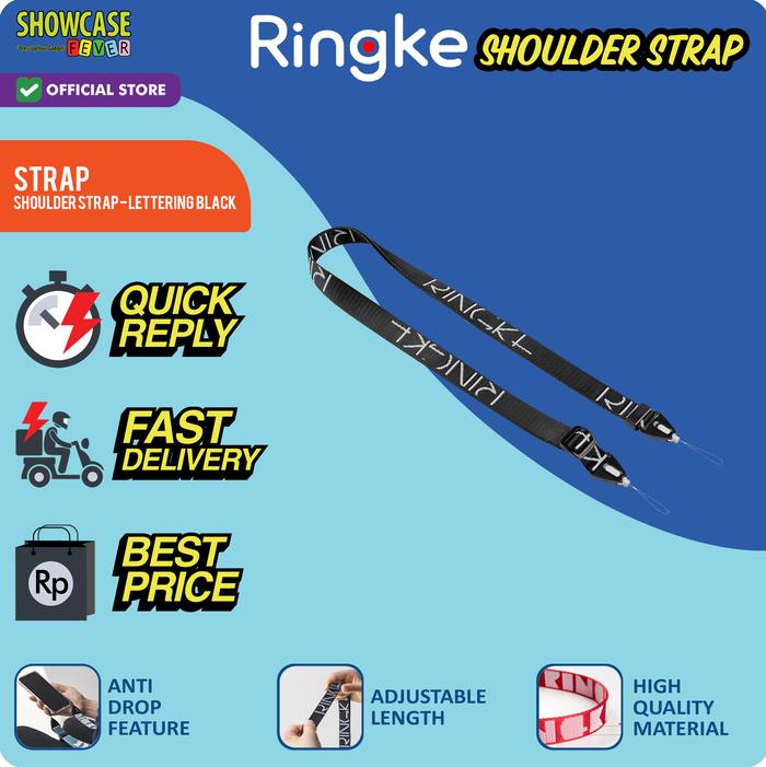 Gambar Ringke Compatible For Shoulder Strap Tali lanyard Gadget Camera Handphone Nylon - S-Letter Black dari ShowcaseFever undefined Tokopedia